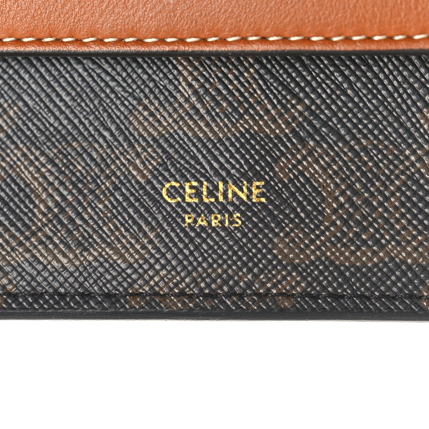 Celine Triomphe Canvas Lambskin Wallet On Strap Tan 7 of 9