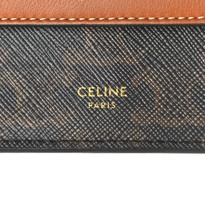 Celine Triomphe Canvas Lambskin Wallet On Strap Tan 7 of 9