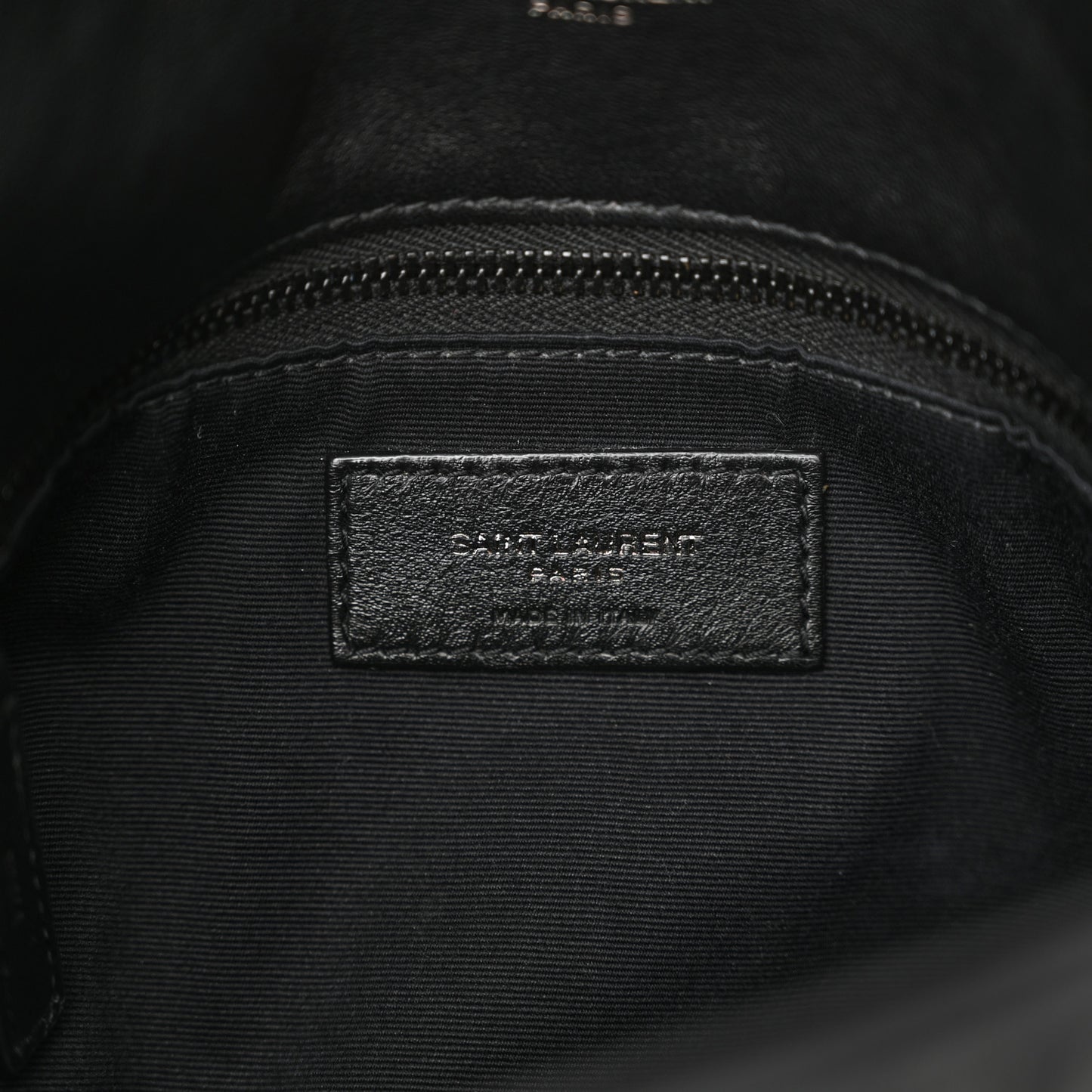 Lambskin Quilted Monogram Monochrome Small Loulou Puffer Chain Satchel Black