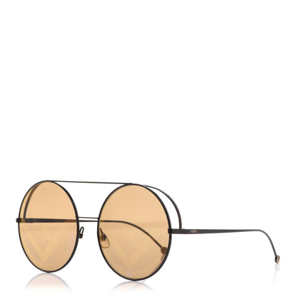 Fendi Metal F is Fendi Printed Run Away Round Frame Sunglasses FF 0285/S Black 1 of 8