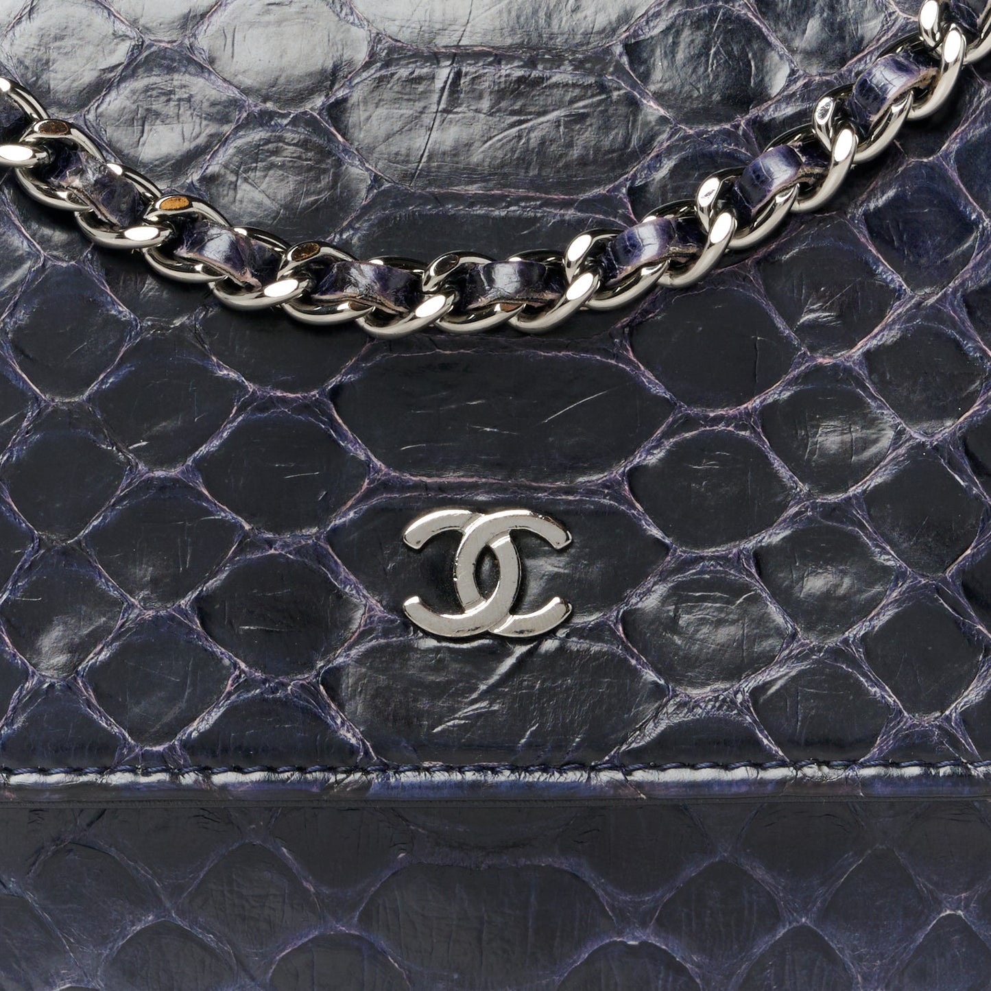 Snakeskin Wallet On Chain WOC Navy