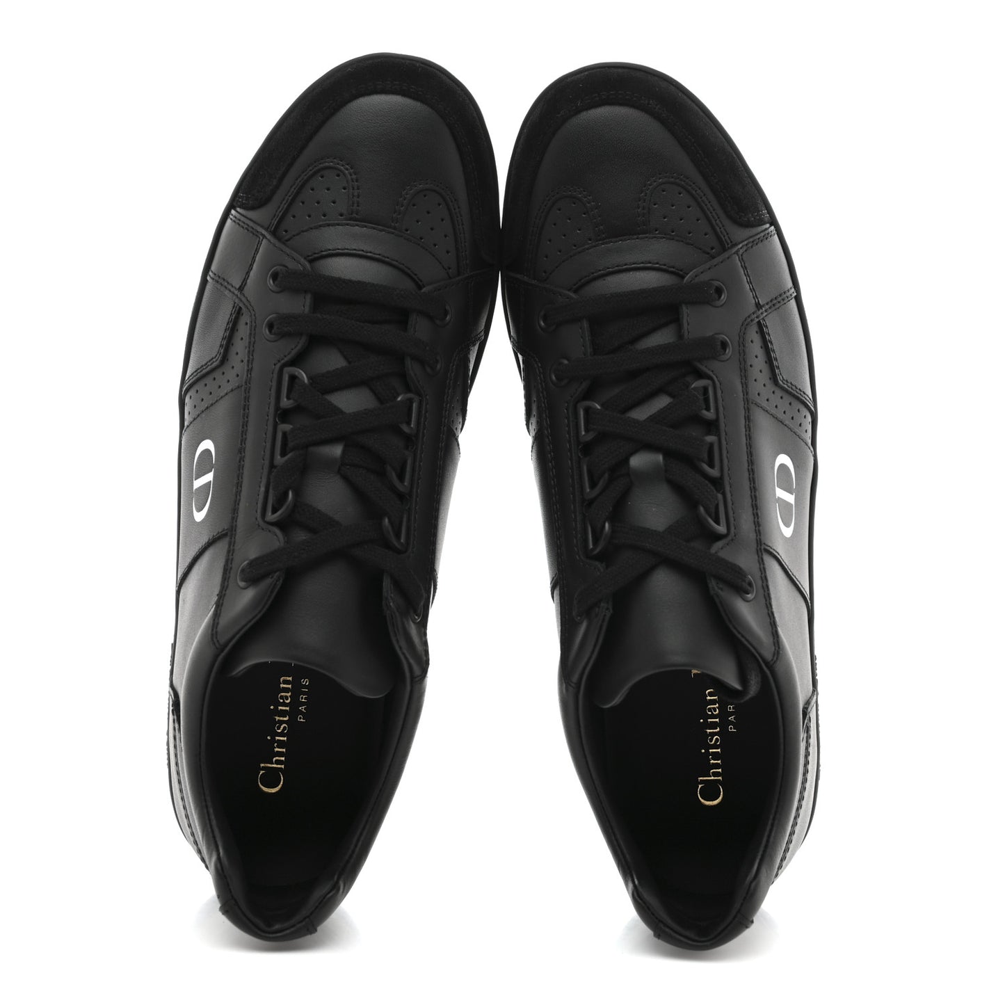 Calfskin Suede Logo Sneakers 40 Black