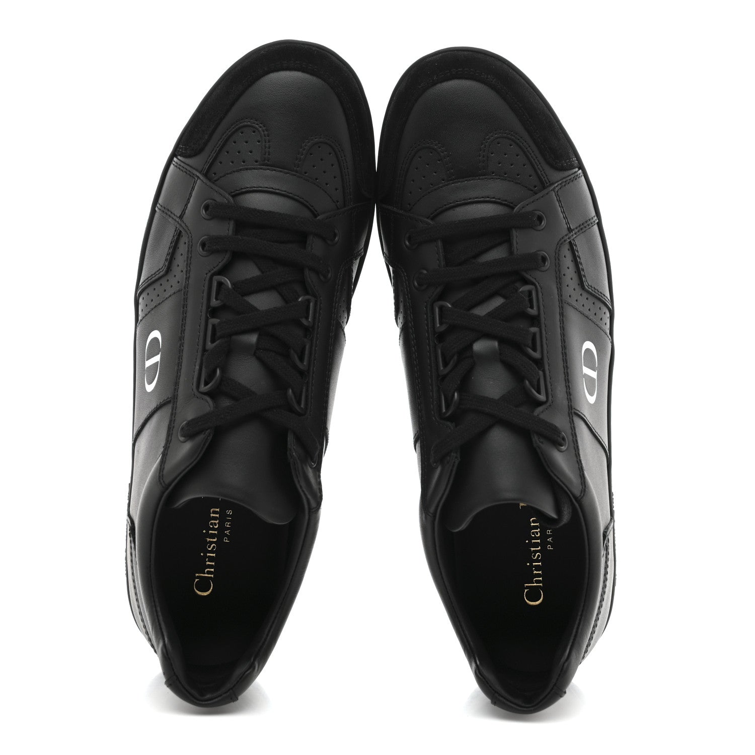 Christian Dior Calfskin Suede Logo Sneakers 40 Black 2 of 10