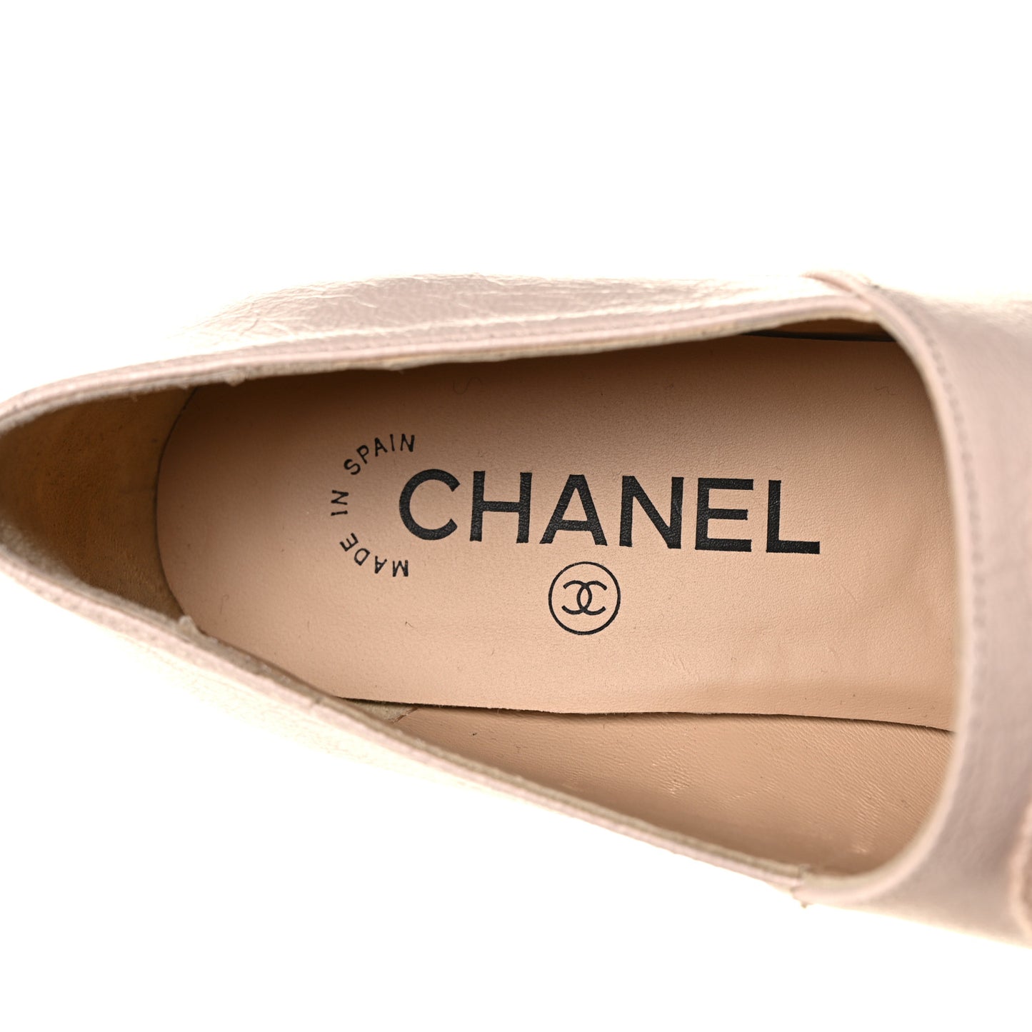 Lambskin Suede CC Espadrille Wedges 36 Beige Black