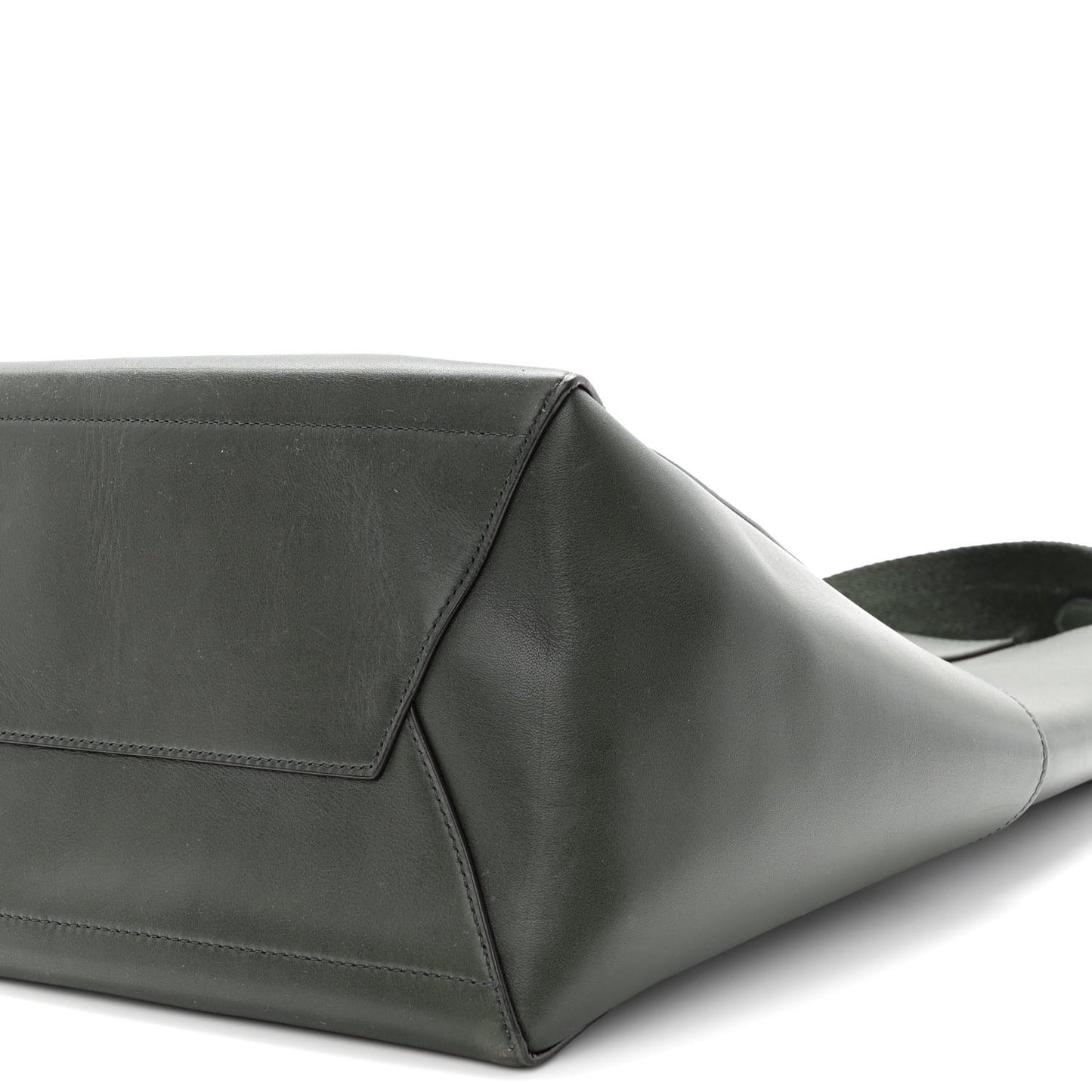 Supersoft Calfskin Sangle Bucket Bag Bottle Green
