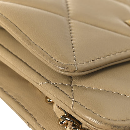 Chanel Lambskin Quilted Golden Class Wallet on Chain WOC Beige 13 of 13