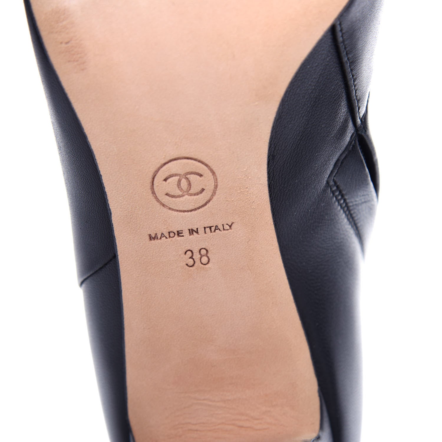 Chanel Lambskin CC Chain Short Boots 38 Black 9 of 11