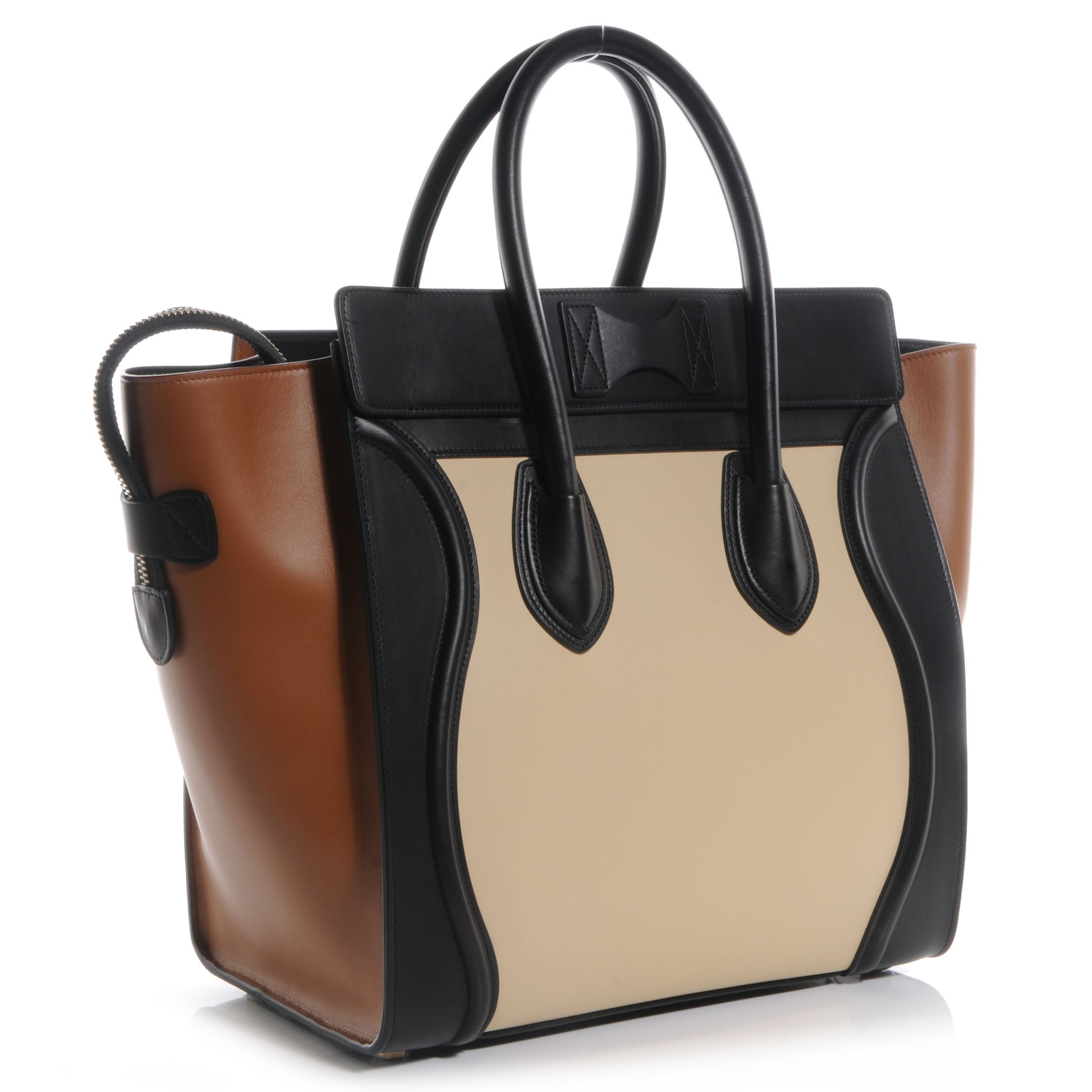 Celine Satin Calfskin Mini Tri-Color Luggage Seashell 3 of 9