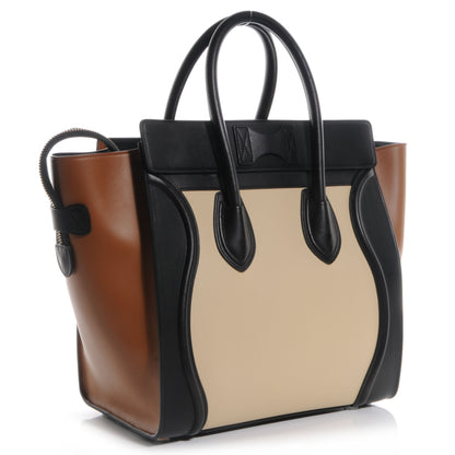 Celine Satin Calfskin Mini Tri-Color Luggage Seashell 3 of 9