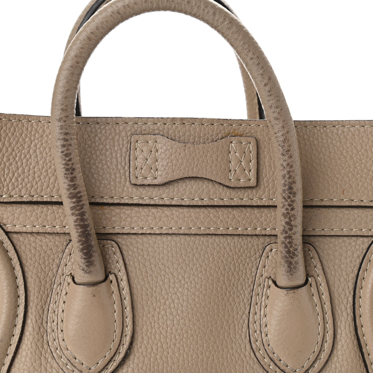 Celine Drummed Calfskin Nano Luggage Dune 11 of 12