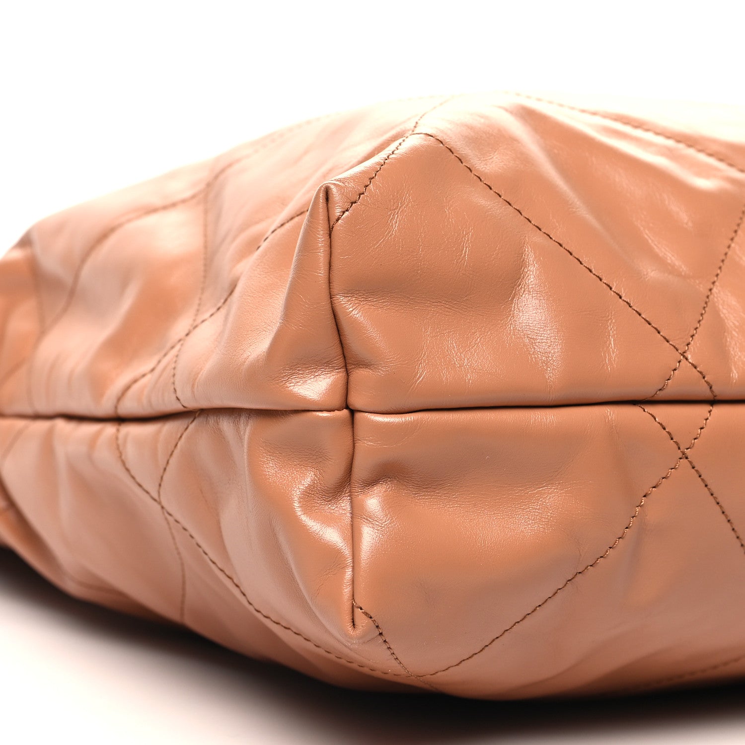 Chanel Shiny Calfskin Quilted Large Chanel 22 Brown 10 of 12
