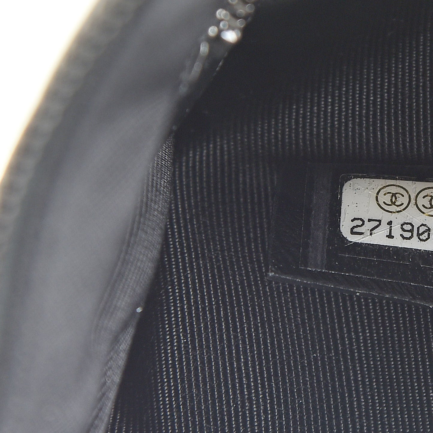 Calfskin Chevron Boy Zip Pouch Black