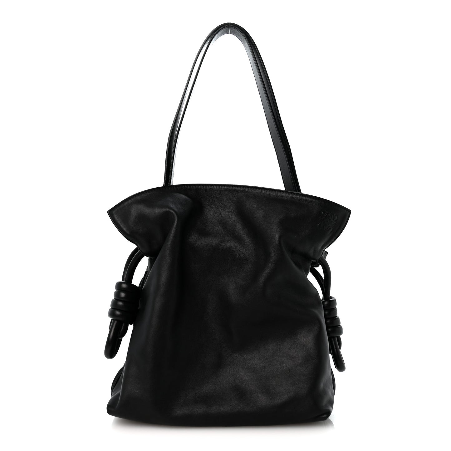 Calfskin Flamenco Knot Bag Black