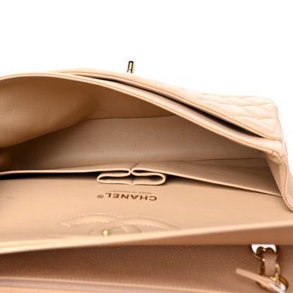 Chanel Caviar Quilted Medium Double Flap Beige 4 of 11