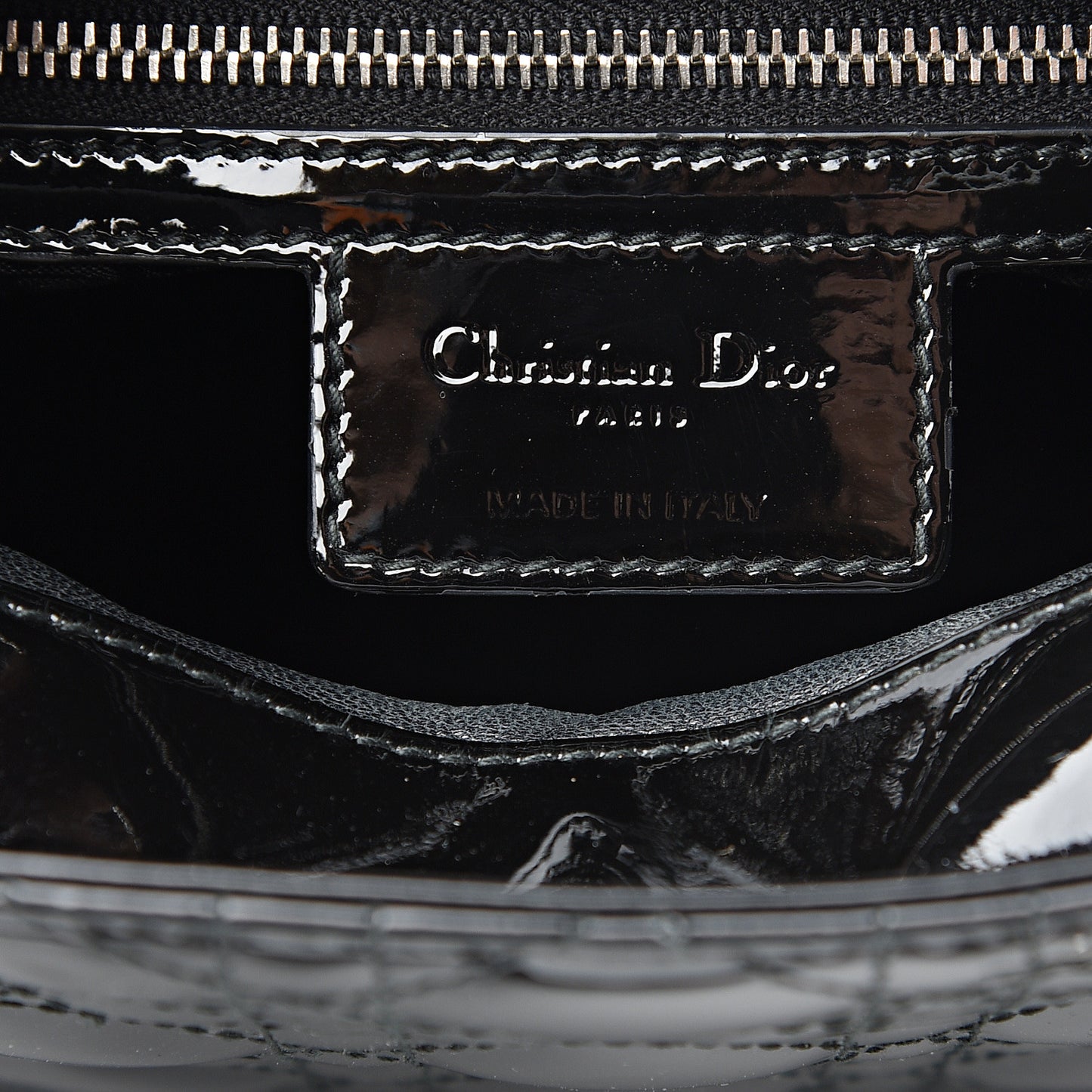 Patent Cannage Medium Lady Dior Black