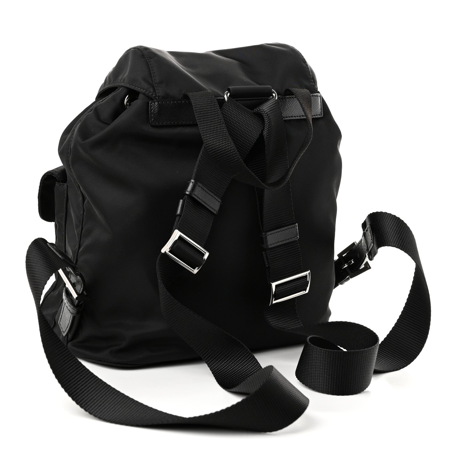 Prada Re-Nylon Vela Saffiano Small Backpack Black 1943805
