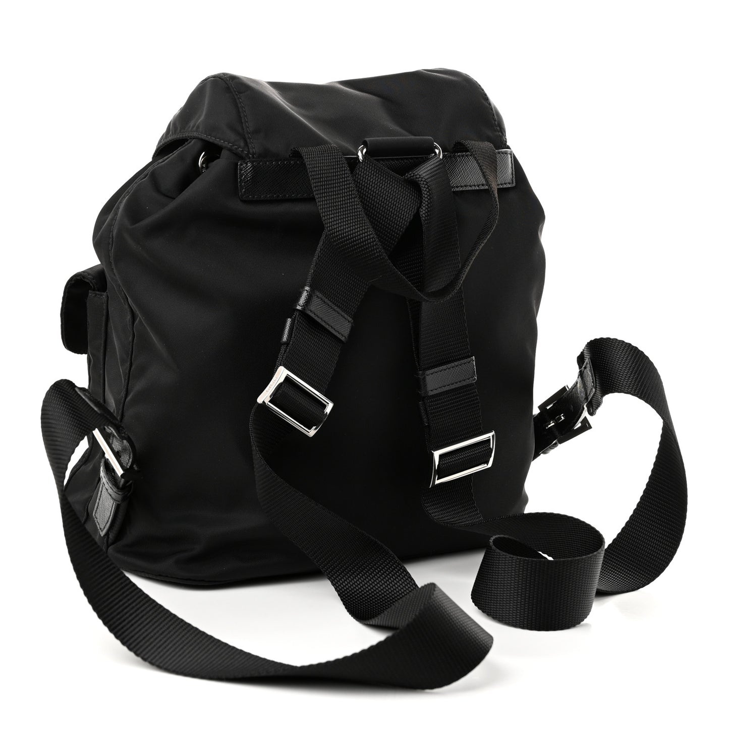 Re-Nylon Vela Saffiano Small Backpack Black