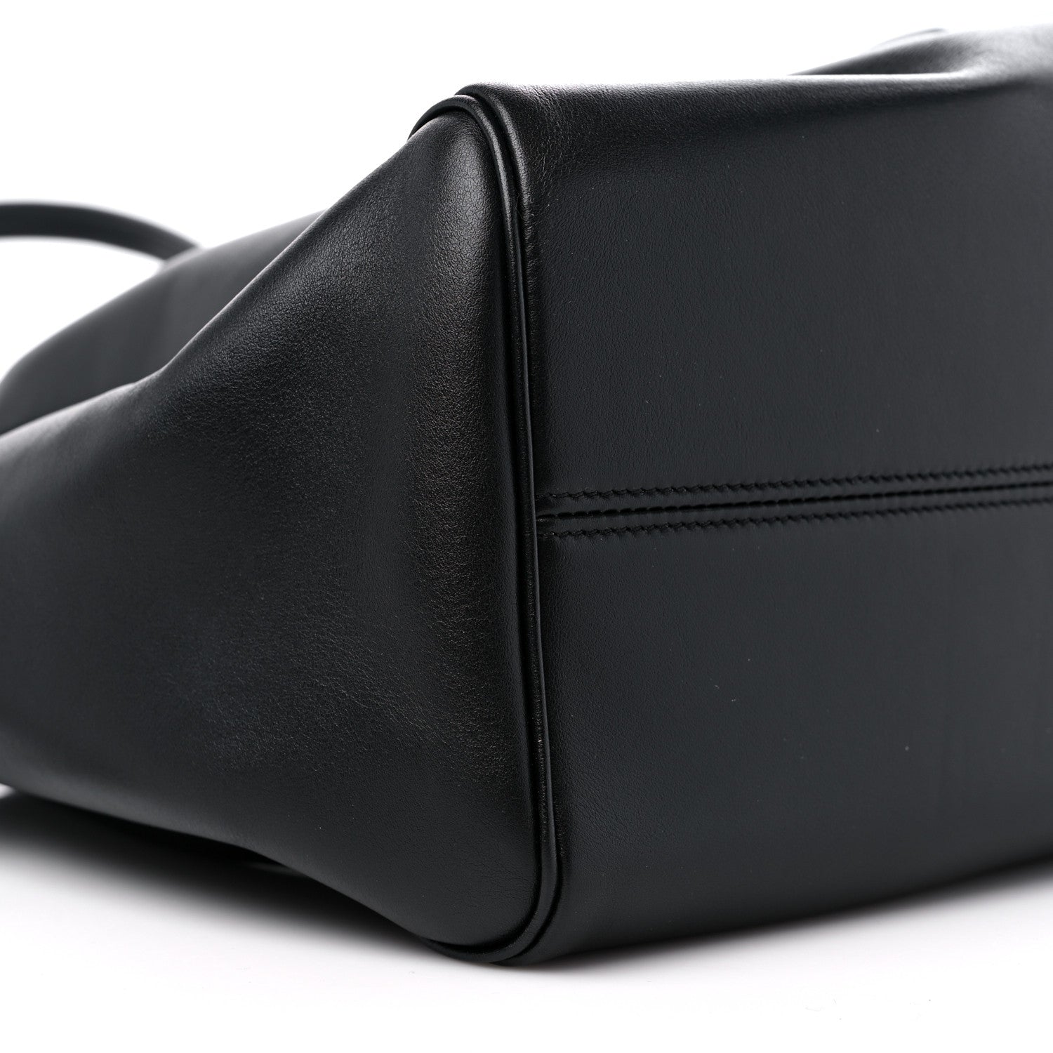 Celine Smooth Calfskin Cuir Triomphe Cabas Drawstring Black 7 of 8