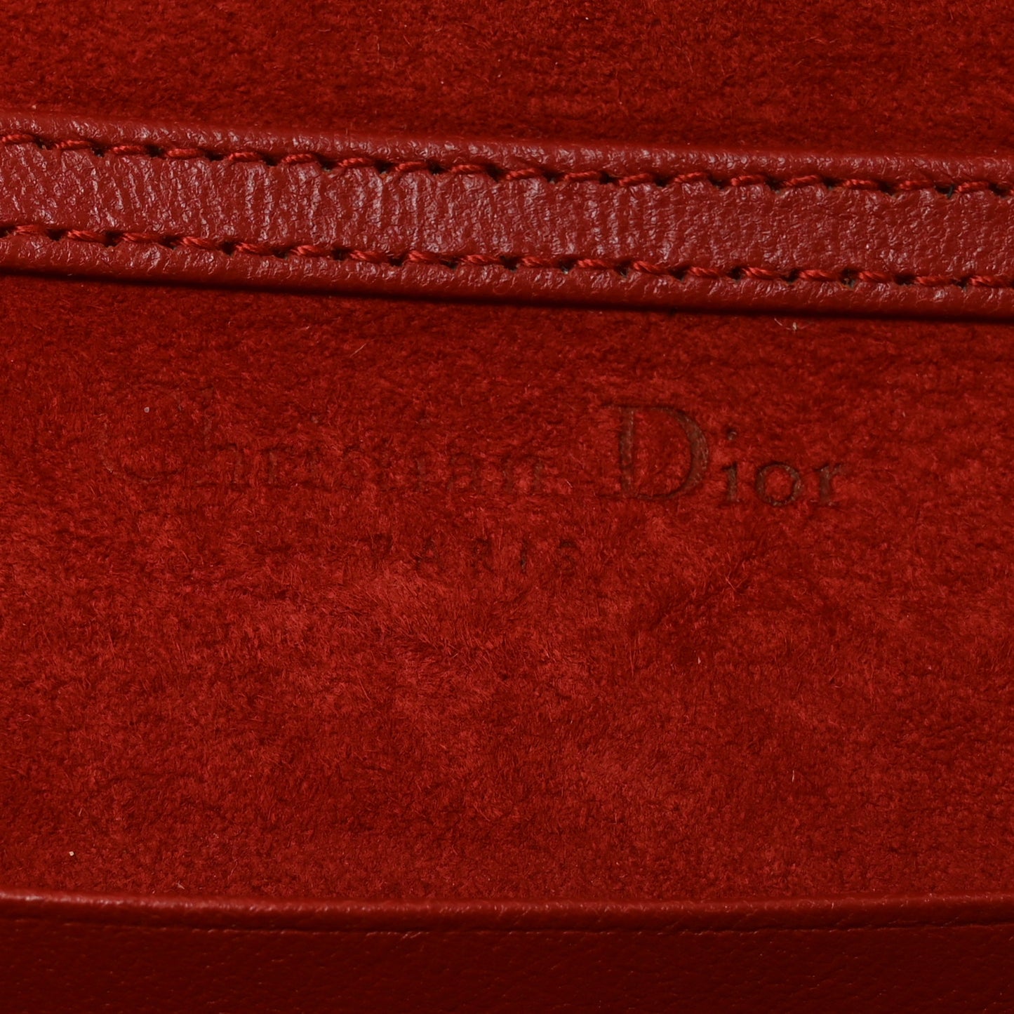 Calfskin Studded Diorama Flap Bag Red