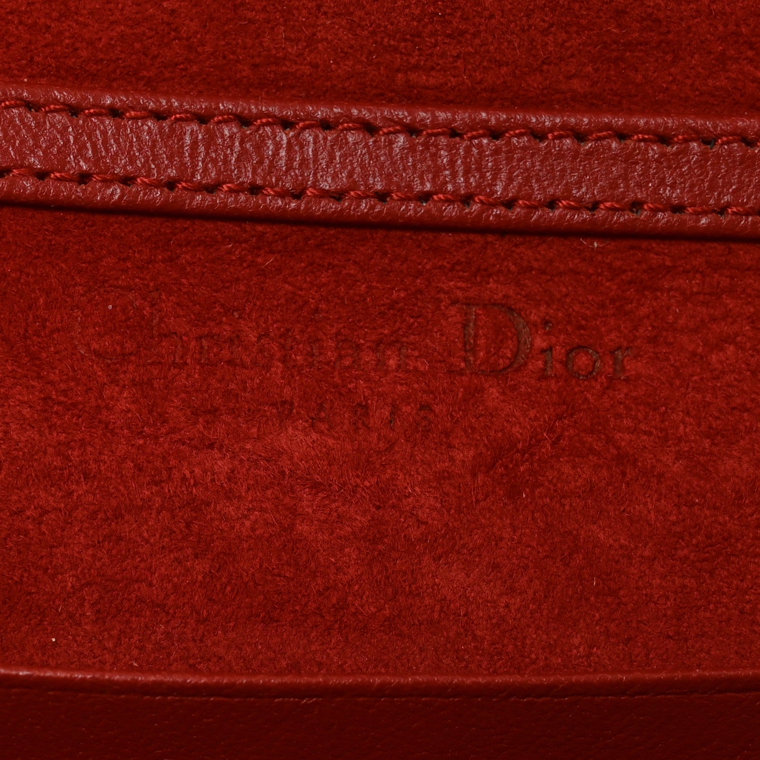 Christian Dior Calfskin Studded Diorama Flap Bag Red 6 of 10