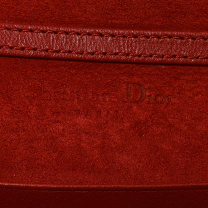 Christian Dior Calfskin Studded Diorama Flap Bag Red 6 of 10