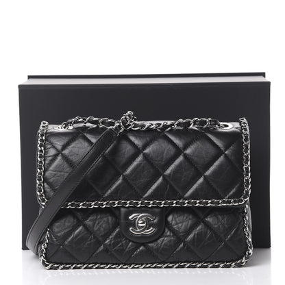 Chanel Crumpled Calfskin Medium Chain Flap Black 10 of 10