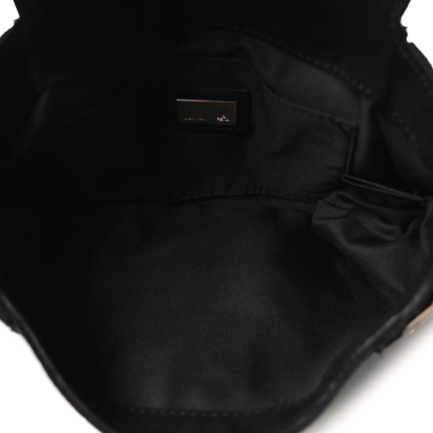 Fendi Suede Zucchino FF Shoulder Bag Black 5 of 10