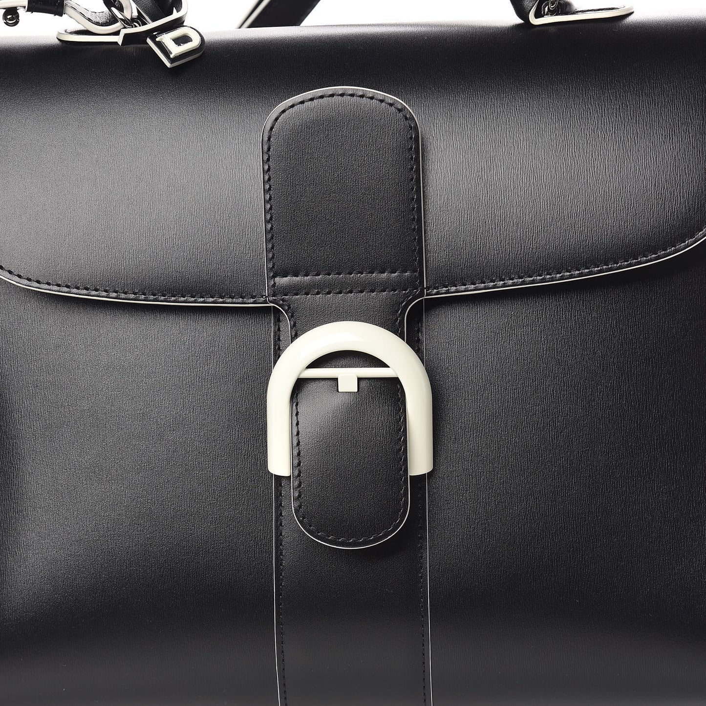 Box Calfskin Ribbons Dans Les Nuages MM Brillant Satchel Black