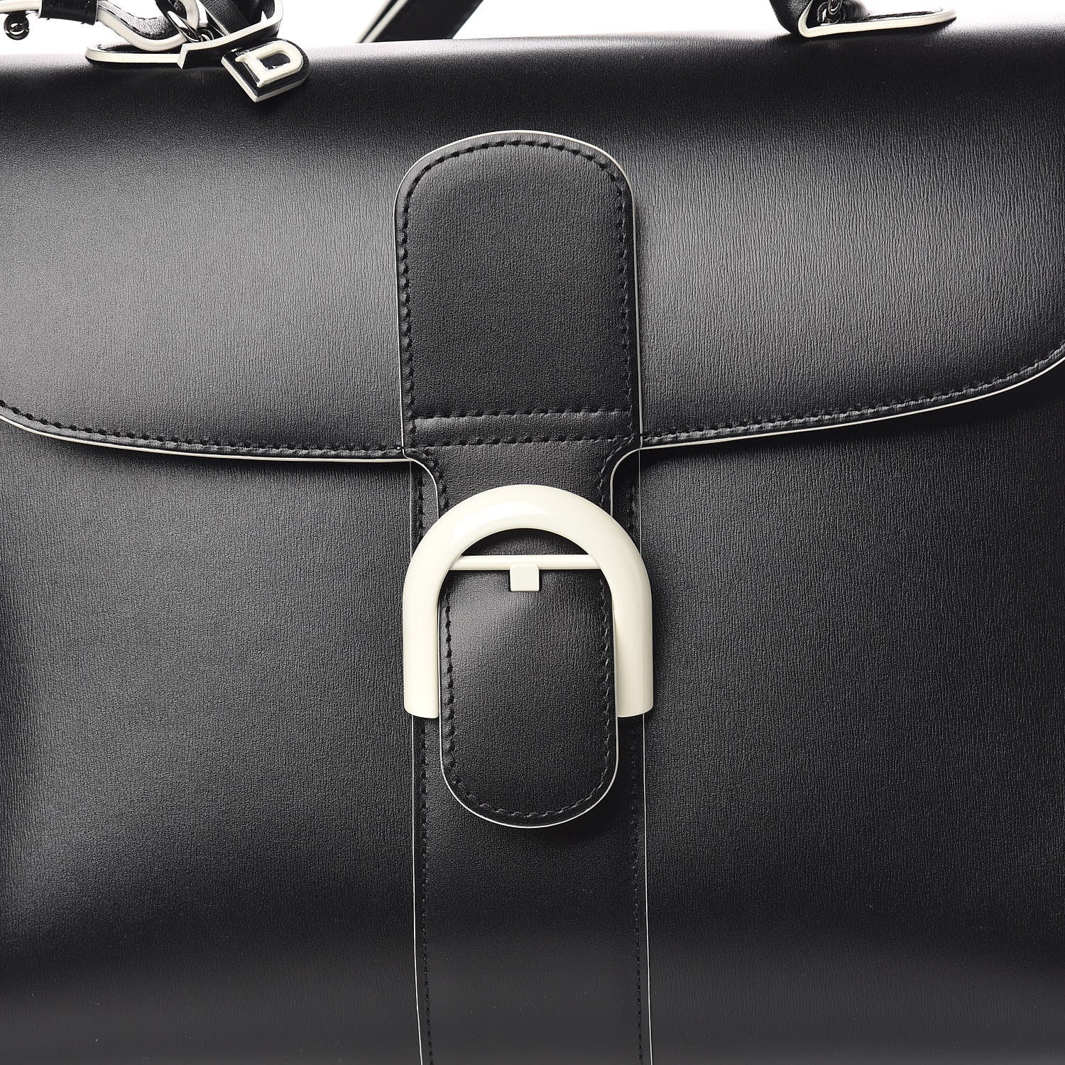 Delvaux Box Calfskin Ribbons Dans Les Nuages MM Brillant Satchel Black 10 of 10