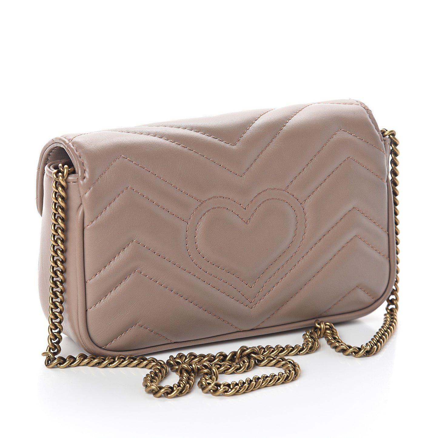 Calfskin Matelasse Super Mini GG Marmont Shoulder Bag Porcelain Rose