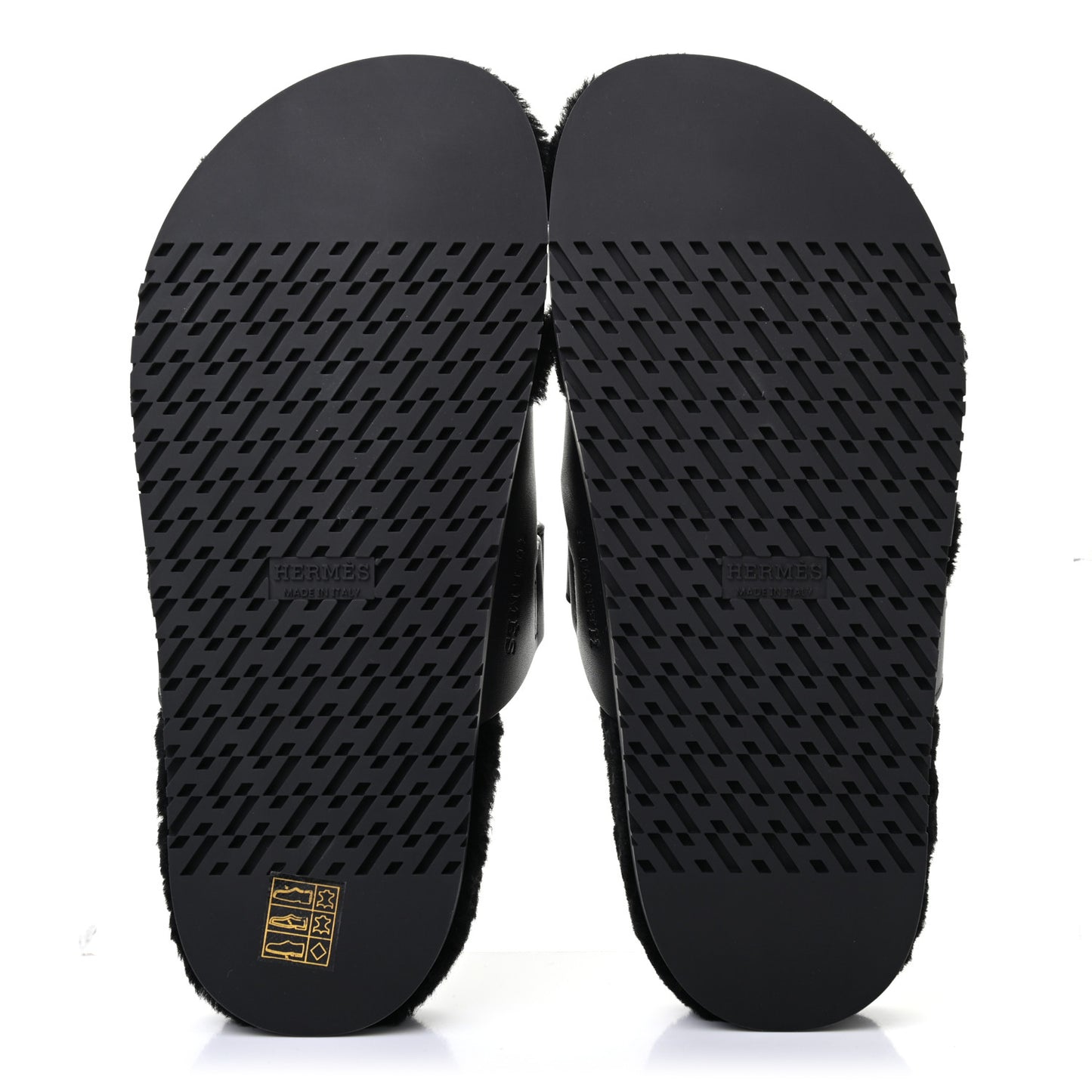 Calfskin Woolskin Womens Chypre Sandals 39 Black