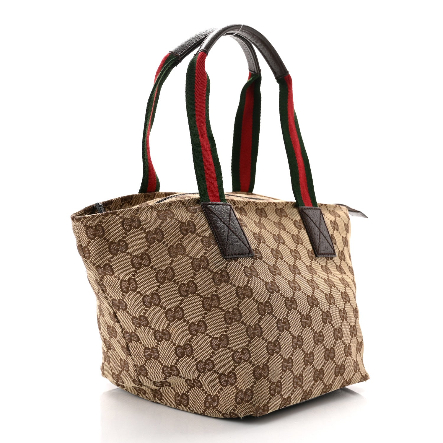 Gucci GG Monogram Small Web Handle Bucket Tote Dark Brown 3 of 10