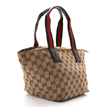 Gucci GG Monogram Small Web Handle Bucket Tote Dark Brown 3 of 10