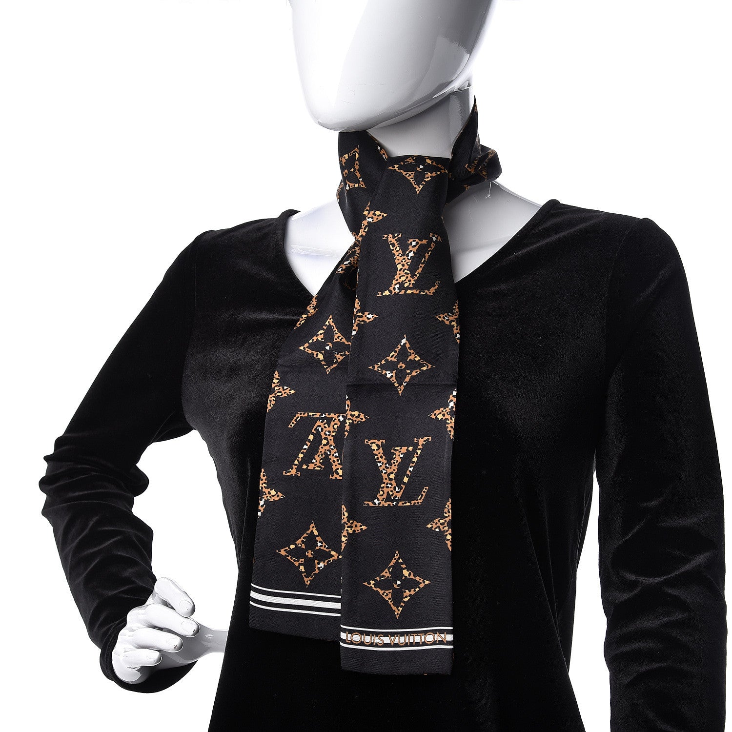 Louis Vuitton Silk Monogram Giant Jungle Bandeau Black 2 of 4