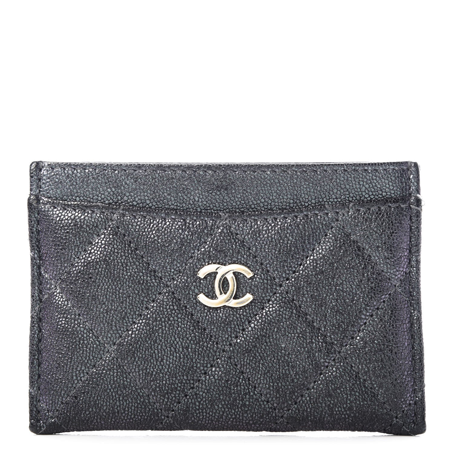 Chanel Iridescent Caviar Quilted Card Holder Black 1 of 9