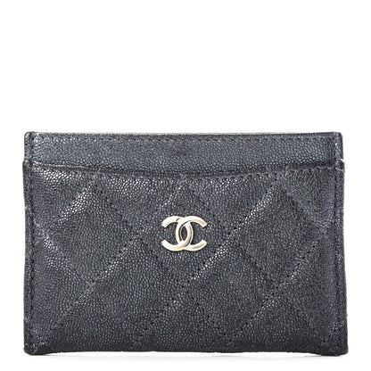 Chanel Iridescent Caviar Quilted Card Holder Black 1 of 9