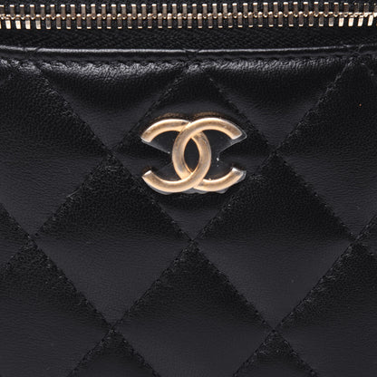 Chanel Lambskin Quilted Top Handle Mini Vanity Case With Chain Black 10 of 11