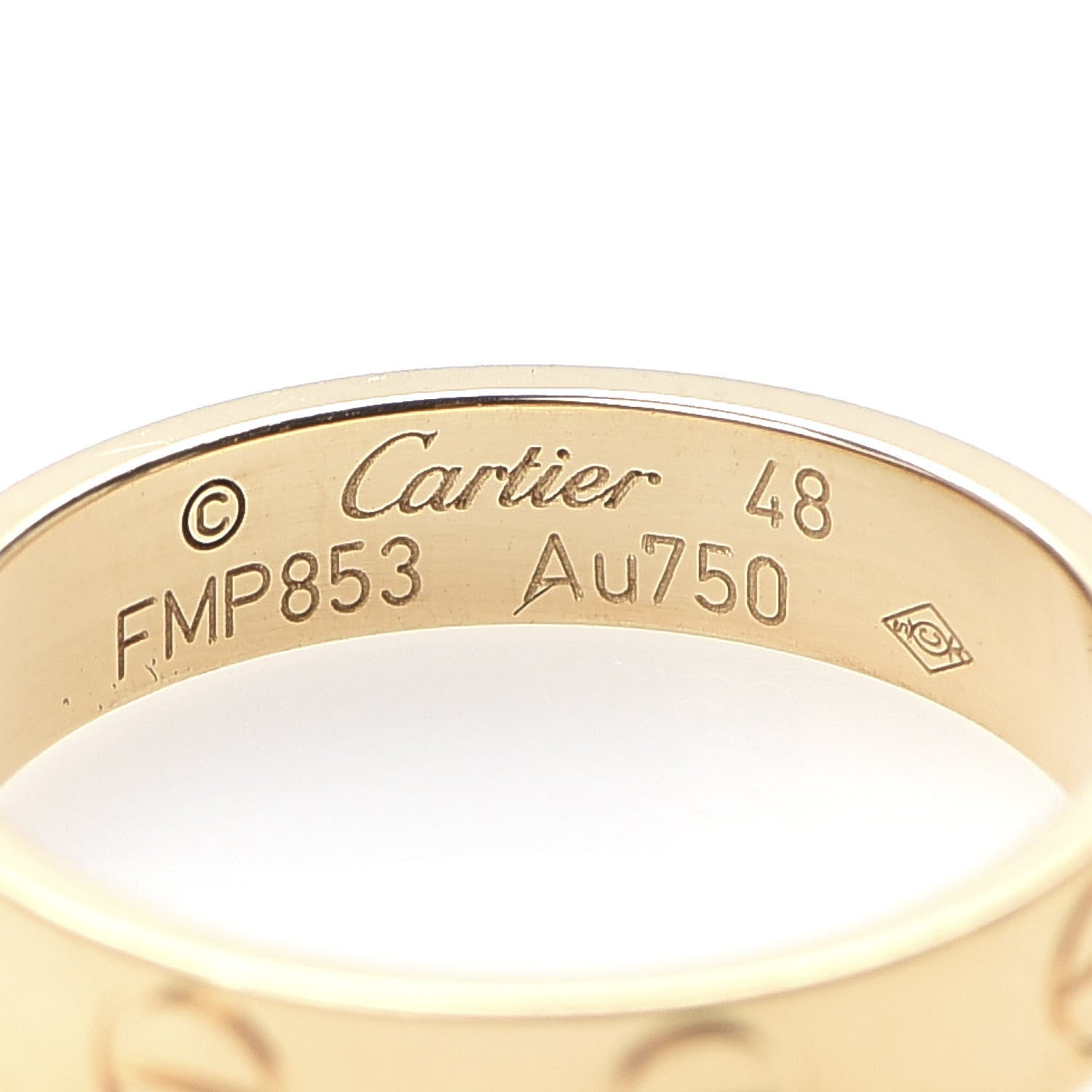 Cartier 18K Yellow Gold 3.5mm LOVE Wedding Band Ring 48 4.5 4 of 5