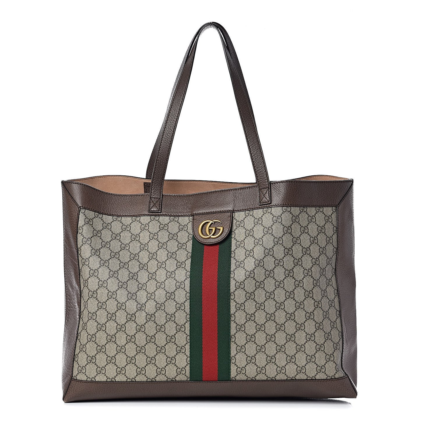 GG Supreme Monogram Web Ophidia Tote Brown