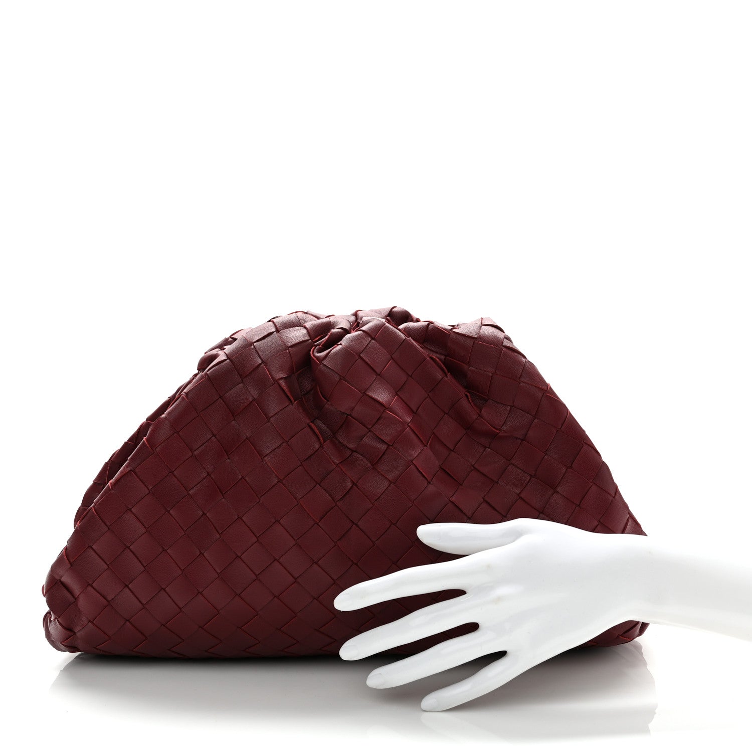 Bottega Veneta Nappa Maxi Intrecciato The Pouch Oversized Clutch Bordeaux 2 of 10
