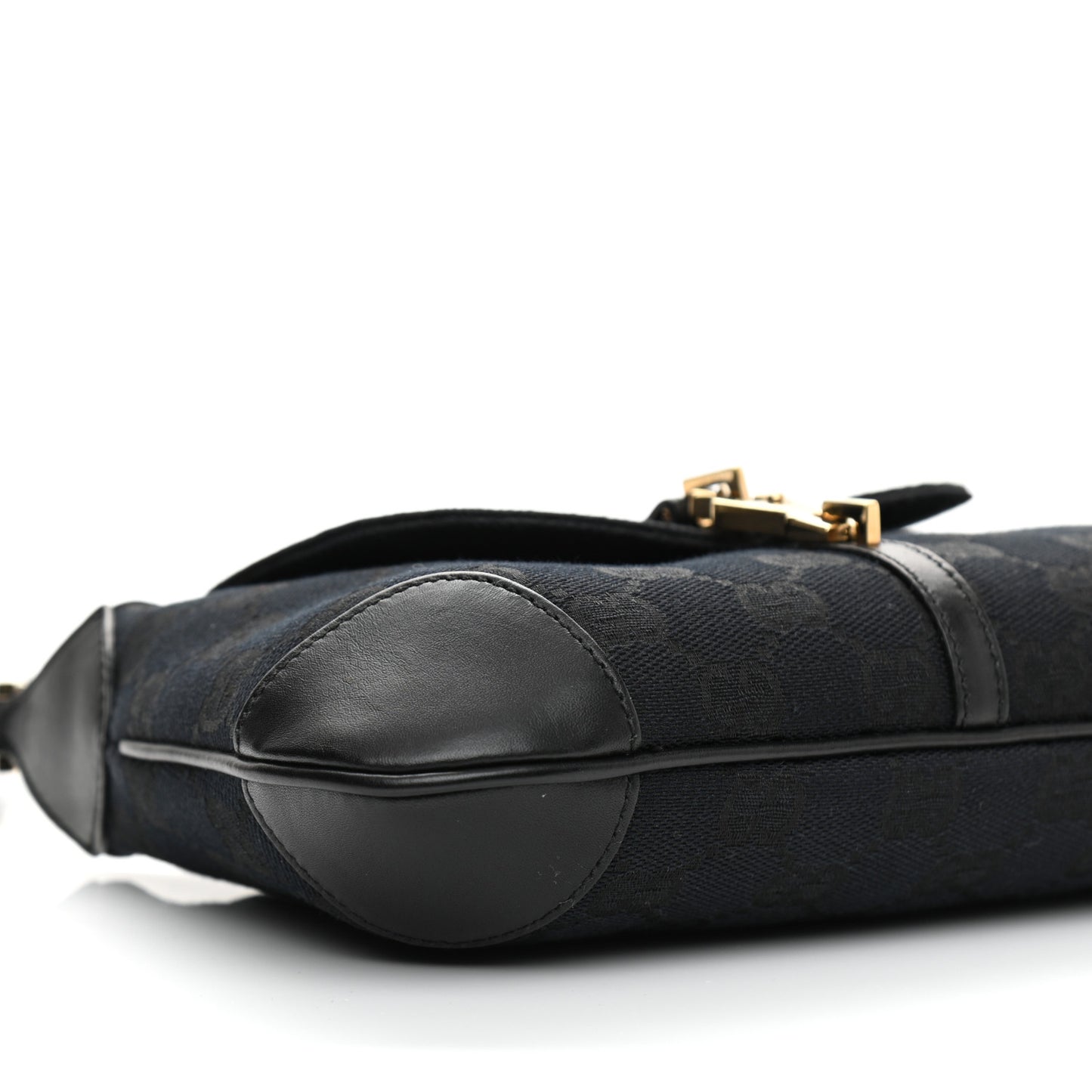 Calfskin Monogram Bamboo Handle Jackie O Hobo Black