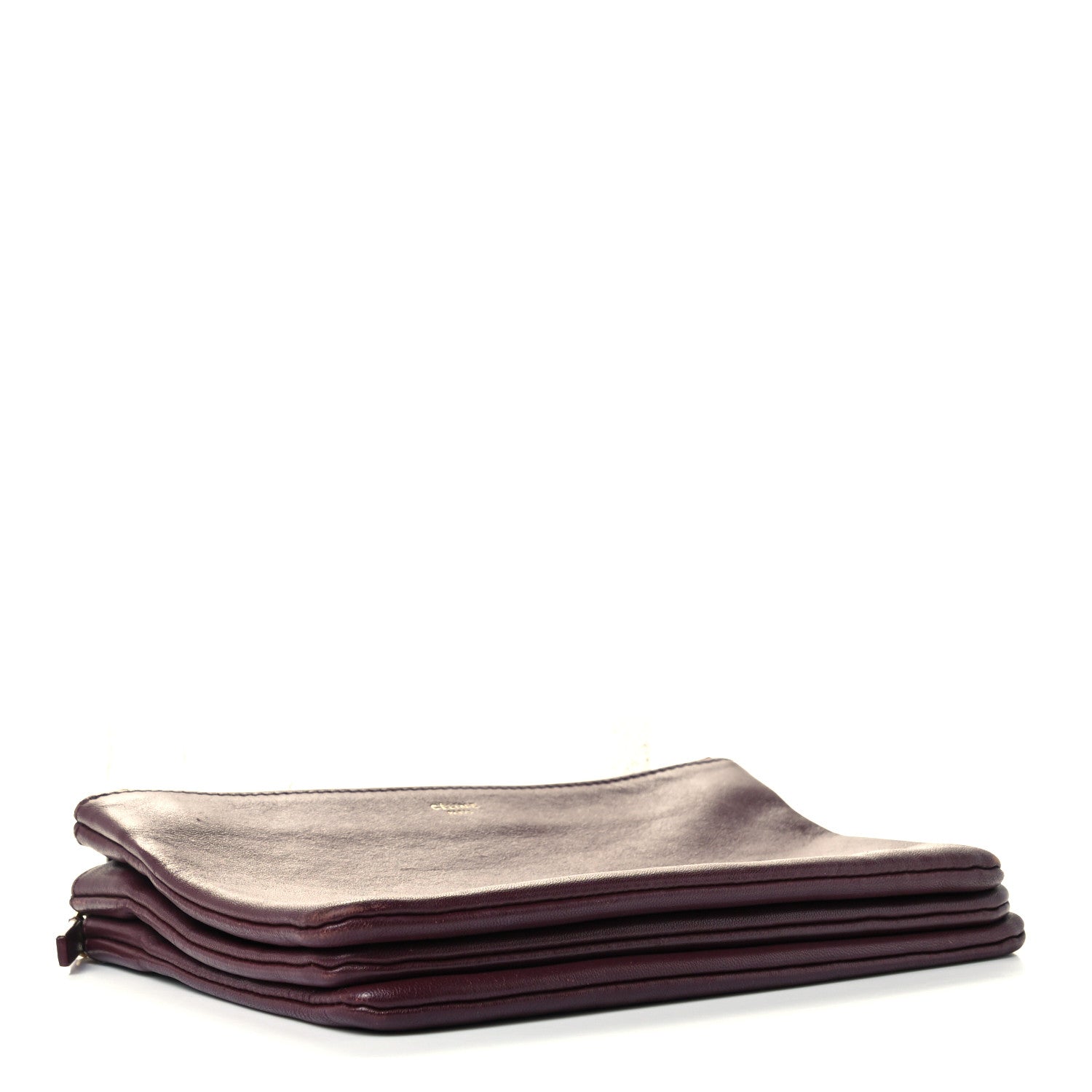 Celine Lambskin Large Trio Crossbody Bag Burgundy 4 of 11