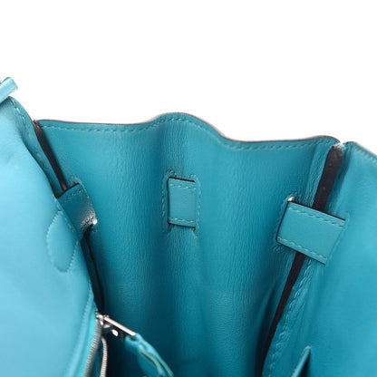 Hermes Togo Swift Ghillies Birkin 30 Turquoise 18 of 29