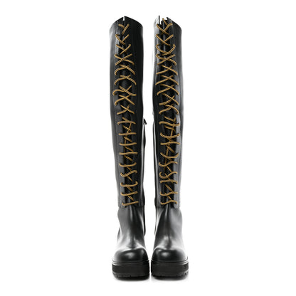 Christian Dior Soft Calfskin D-Road High Boots 38.5 Black 2 of 8