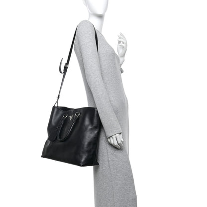 Prada Soft Calf Shopping Tote Black 2 of 14
