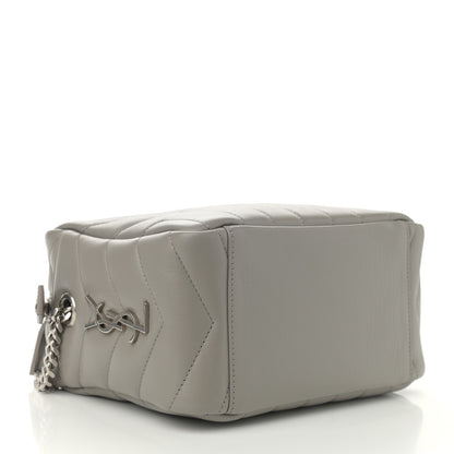 Saint Laurent Calfskin Y Quilted Monogram Small Loulou Bowling Bag Light Gray 4 of 11