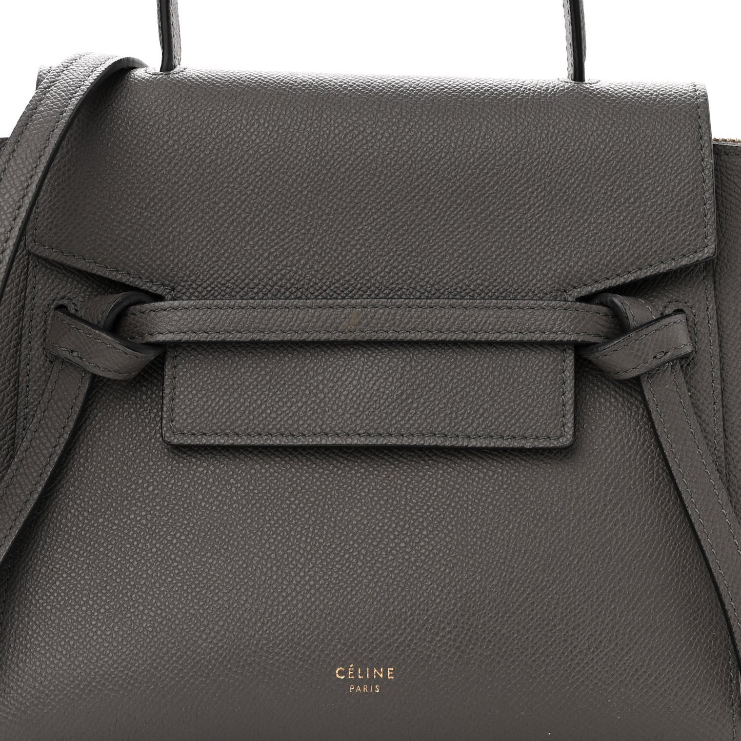 Grained Calfskin Nano Belt Bag Grey