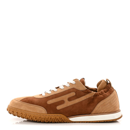 Hermes Suede Goatskin Mens Jet Sneakers 43 Brun Amourette Miel 1 of 10