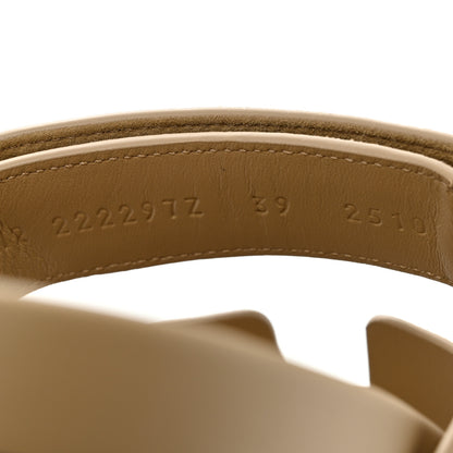 Hermes Suede Goatskin Womens Chypre Sandals 39 Beige Lin 9 of 10