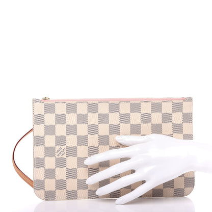 Louis Vuitton Damier Azur Neverfull MM GM Pochette Rose Ballerine 2 of 7